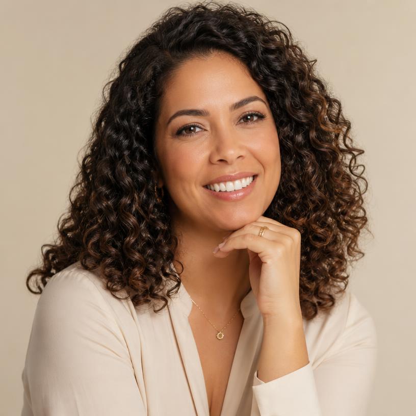 Juliana M. com cachos definidos
